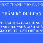 Thăm dò dư luận đối với các nhà giáo đề nghị xét tặng danh hiệu Nhà giáo nhân dân, Nhà giáo ưu tú lần thứ 15 năm 2020