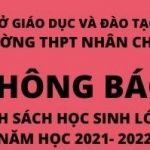 Thông báo danh sách học sinh lớp 10 năm học 2021-2022